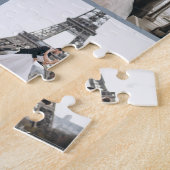 Monogram Modern 9 Foto Collage Dusty Blue Legpuzzel (Zijkant)
