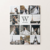 Monogram Modern 9 Foto Collage White Legpuzzel (Verticaal)