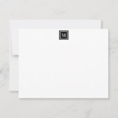 Monogram Modern Aangepaste Stationery Notitiekaartje (Voorkant)