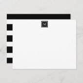 Monogram Modern Aangepaste Stationery Notitiekaartje (Voorkant / Achterkant)