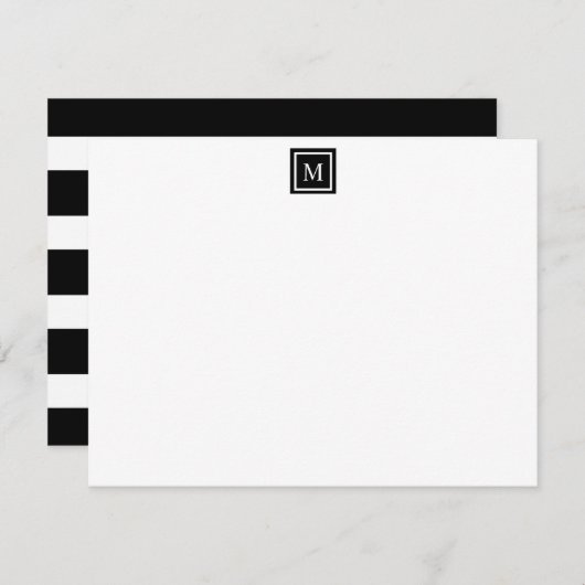 Monogram Modern Aangepaste Stationery Notitiekaartje (Voorkant / Achterkant)