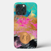 Monogram modern abstract elegant gepersonaliseerd Case-Mate iPhone case (Achterkant)