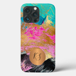 Monogram modern abstract elegant gepersonaliseerd Case-Mate iPhone case