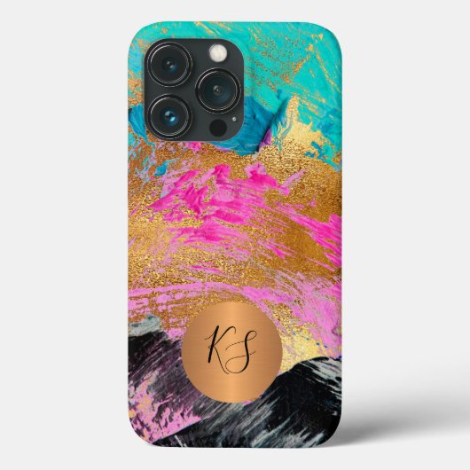 Monogram modern abstract elegant gepersonaliseerd Case-Mate iPhone case (Achterkant)