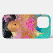 Monogram modern abstract elegant gepersonaliseerd Case-Mate iPhone case (Achterkant (horizontaal))