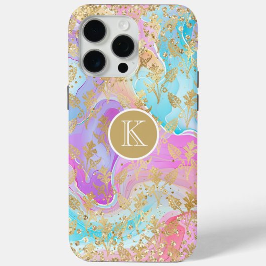 Monogram Modern Abstract Glitter Gepersonaliseerd Case-Mate iPhone Case (Achterkant)