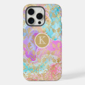 Monogram Modern Abstract Glitter Gepersonaliseerd iPhone Hoesje (Achterkant)