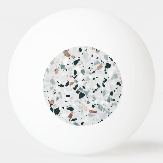 Monogram Modern Abstract Terrazzo Patroon Pingpongbal (Achterkant)