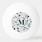 Monogram Modern Abstract Terrazzo Patroon Pingpongbal (Voorkant)