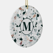 Monogram Modern Abstract Terrazzo Pattern Keramisch Ornament (Rechts)
