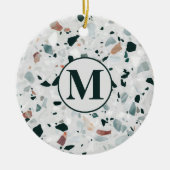 Monogram Modern Abstract Terrazzo Pattern Keramisch Ornament (Voorkant)