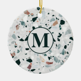 Monogram Modern Abstract Terrazzo Pattern Keramisch Ornament