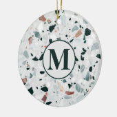 Monogram Modern Abstract Terrazzo Pattern Keramisch Ornament (Links)