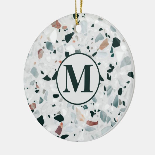 Monogram Modern Abstract Terrazzo Pattern Keramisch Ornament (Links)