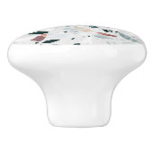 Monogram Modern Abstract Terrazzo Pattern Keramische Knop (Zijkant)