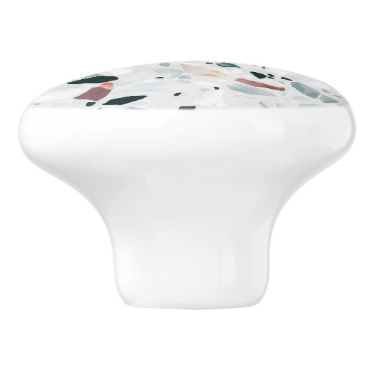 Monogram Modern Abstract Terrazzo Pattern Keramische Knop (Zijkant)