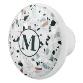 Monogram Modern Abstract Terrazzo Pattern Keramische Knop (Rechts)