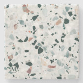 Monogram Modern Abstract Terrazzo Pattern Stenen Onderzetter (Voorkant)