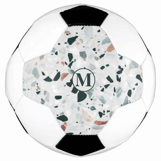 Monogram Modern Abstract Terrazzo Pattern Voetbal (Voorkant)