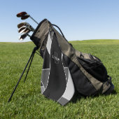 Monogram Modern Abstract Zwart wit Golfhanddoek (Groen)