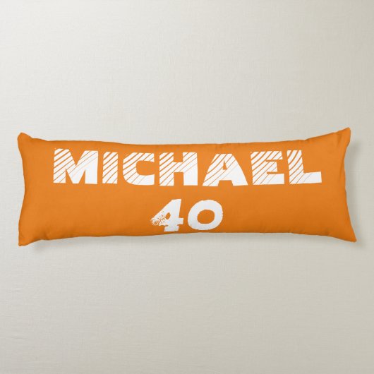 Monogram modern baseball player illustrations lichaamskussen (Achterkant)