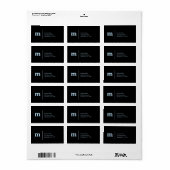 Monogram Modern Black Blue Etiket (Full Sheet)