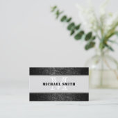 Monogram Modern Black Grunge Background Visitekaartje (Staand voorkant)