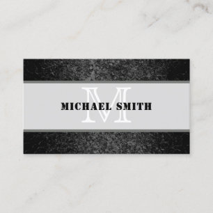 Monogram Modern Black Grunge Background Visitekaartje