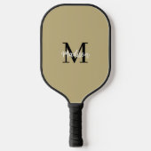 Monogram Modern Black Tan Sand Pickleball Paddle (Voorkant)