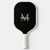 Monogram Modern Black Tan Sand Pickleball Paddle (Voorkant)