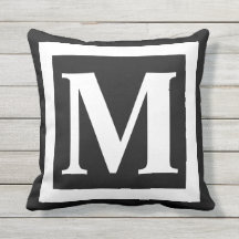 Monogram Modern Black White Border Lijst