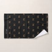 Monogram Modern Black White Gold Elegant Bath Tow Bad Handdoek (Handdoek)