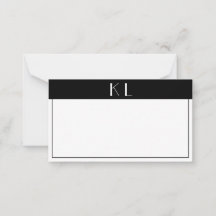 Monogram Modern Black White Minimalist