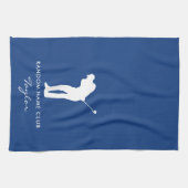 Monogram Modern Blau Club Naam Theedoek (Horizontaal)