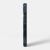 Monogram Modern Blauw Denim Swirl Plus Pro Max iPhone Hoesje (Linkerkant)