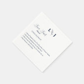 Monogram modern blauw marine script leuke weetjes  servet (Hoek)
