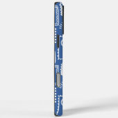 Monogram Modern Blauw Wit Abstract Patroon Case-Mate iPhone Case (Achterkant / Rechts)