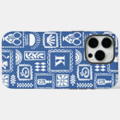 Monogram Modern Blauw Wit Abstract Patroon Case-Mate iPhone Case (Achterkant (horizontaal))