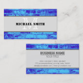 Monogram Modern  Blauwe Achtergrond Visitekaartje (Voorkant / Achterkant)