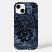 Monogram Modern Blue Denim Swirl Plus Pro Max Case-Mate iPhone Case (Achterkant)