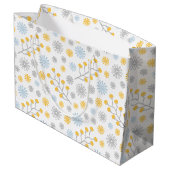 Monogram Modern Blue Yellow & Grey Gift Bag Groot Cadeauzakje (Achterkant Gekanteld)