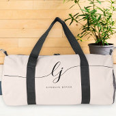 Monogram Modern Blush Pink Calligrafie Script Plunjezak