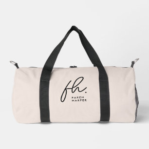 Monogram Modern Blush Pink Stijlvolle Script Naam Plunjezak