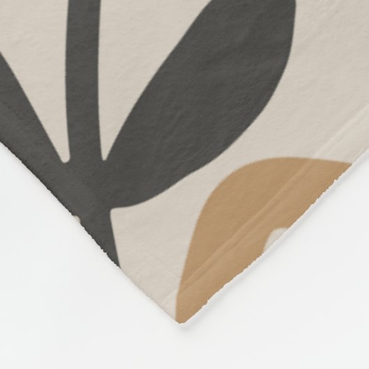 Monogram Modern Boho Abstract Floral Fleece Deken (Hoek)