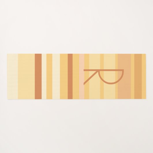 Monogram Modern Boho Brown Stripes Yogamat (Achterkant (horizontaal))