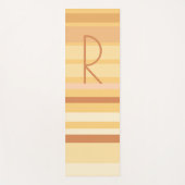 Monogram Modern Boho Brown Stripes Yogamat (Voorkant)