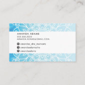  MONOGRAM modern boho mandala patroon blauw Visitekaartje (Achterkant)