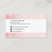  MONOGRAM modern boho mandala patroon roze Visitekaartje (Achterkant)