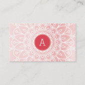  MONOGRAM modern boho mandala patroon roze Visitekaartje (Voorkant)
