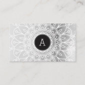  MONOGRAM Modern boho mandala patroon zwart Visitekaartje (Voorkant)